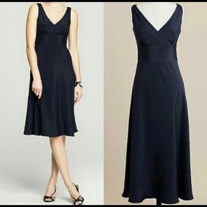 J Crew Sophia Navy Blue Silk Dress